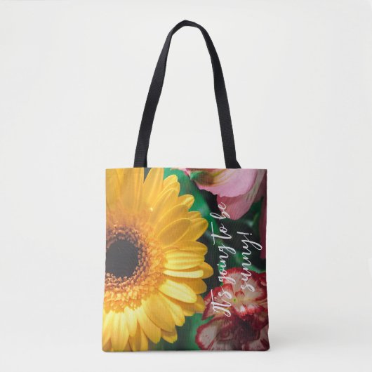 Tote Bag Oeillets et gerbera jaune (Devant)