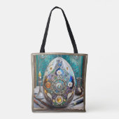 Tote Bag Œuf bleu orné de Steampunk de Pâques (Dos)