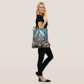 Tote Bag Œuf bleu orné de Steampunk de Pâques (Sur le modèle)