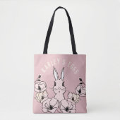 Tote Bag Oeuf de Pâques de lapin rose mignon (Devant)
