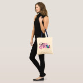 Tote Bag Oeuf de pâques heureux pourpre (Devant (modèle))