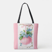 Tote Bag Oeuf de Pâques rose et fleurs (Dos)