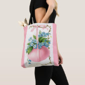 Tote Bag Oeuf de Pâques rose et fleurs (De près)