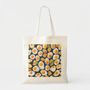 Tote Bag Œuf Frit & Toast Motif Sans Couture Art Culinair