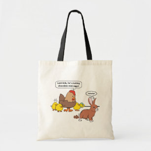 Tote Bag Oeufs de chocolat de lapin de Pâques amusants