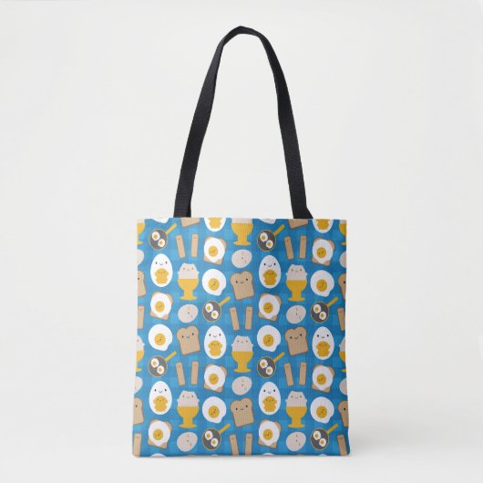 Tote Bag Oeufs de Kawaii pour le petit déjeuner (Devant)