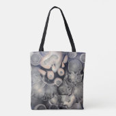 Tote Bag OEuvre abstraite grise et rose (Dos)