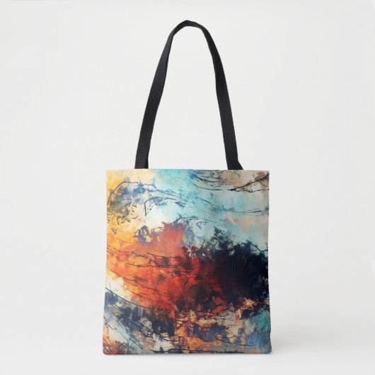 Tote Bag Oeuvre colorée Abstraite contemporaine (Devant)