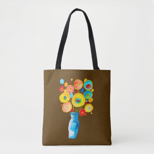 Tote Bag OEuvre d'aquarelle de fleurs funky (Devant)