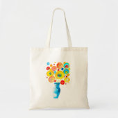 Tote Bag OEuvre d'aquarelle de fleurs funky (Devant)