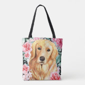 Tote Bag OEuvre d'art de la couronne rose de l'aquarelle do (Dos)