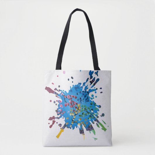 Tote Bag Œuvre d'art faite main - La Roue de Fleurs (Devant)