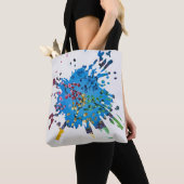 Tote Bag Œuvre d'art faite main - La Roue de Fleurs (De près)