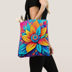 Tote Bag Œuvre d'art floral vibrant