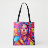 Tote Bag Œuvre d'art numérique Funky Lady (Devant)