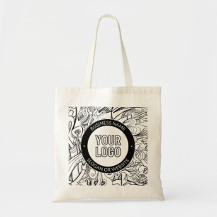 Tote Bag OEuvre de ligne moderne et votre logo avec texte m