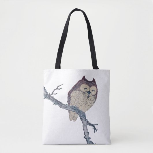 Tote Bag Oeuvre de nuit japonaise de la Chouette couchée (Devant)