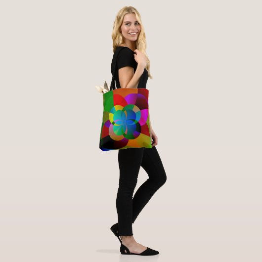 Tote Bag OEuvre fractale colorée (Sur le modèle)