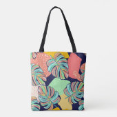 Tote Bag Oeuvre tropicale : Monstera multicolore (Dos)