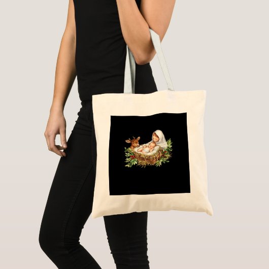 Tote Bag Oh Deer Mary Nativity Scene Christmas JesuTote Bag (Devant (produit))