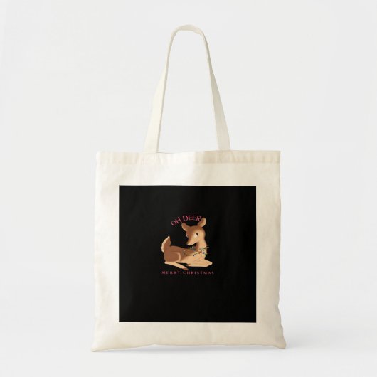 Tote Bag Oh Deer Noël Design Moderne (Devant)
