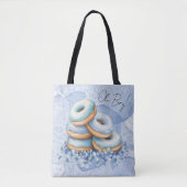 Tote Bag Oh Garçon Fête de Naissance Donuts Bleus (Devant)