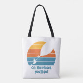 Tote Bag Oh, Les Endroits Où Tu Vas Aller ! Sunset rétro (Dos)