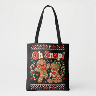 Tote Bag Oh snap hommes en pain d'épices drôles