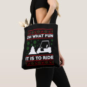 Tote Bag Oh What Fun It Is To Ride Golf Cart Christmas (De près)