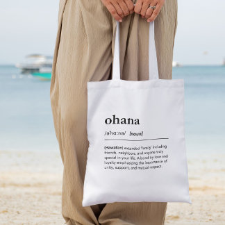 Tote Bag Ohana Definition Hawaiian Word Family Love Gift 