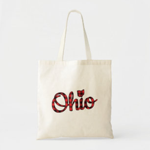 Tote Bag Ohio Buffalo Plaid Christmas Ohio Pride Buckeye St
