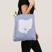 Tote Bag Ohio State map personnalise name (De près)