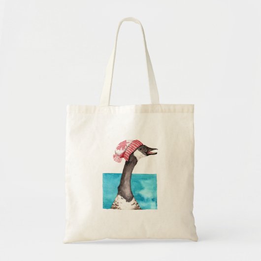 Tote Bag Oie du Canada dans une Toque (Devant)