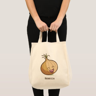 Tote Bag Oignon Rieur, Carotte Souriante Monogrammé