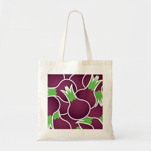 Tote Bag Oignons violets funky (Devant)