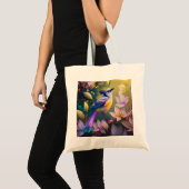 Tote Bag Oiseau à poitrine jaune violet (Devant (produit))