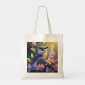 Tote Bag Oiseau à poitrine jaune violet (Dos)