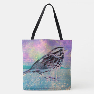 Tote Bag Oiseau Abstrait coloré : Oiseau chanteur vibrant