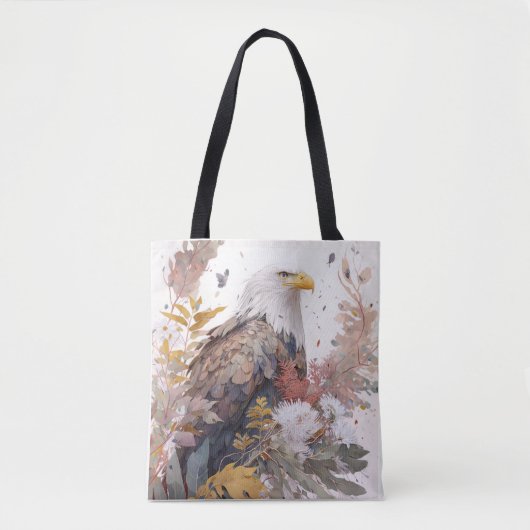 Tote Bag Oiseau Aigle Portrait Animal Peinture Faune Gratui (Devant)