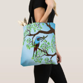 Tote Bag Oiseau bleu dans les arbres (De près)