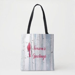 Tote Bag Oiseau cardinal rouge dans un magnifique Birch Tre