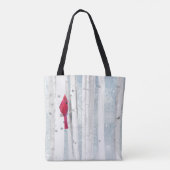 Tote Bag Oiseau cardinal rouge dans un magnifique Birch Tre (Dos)
