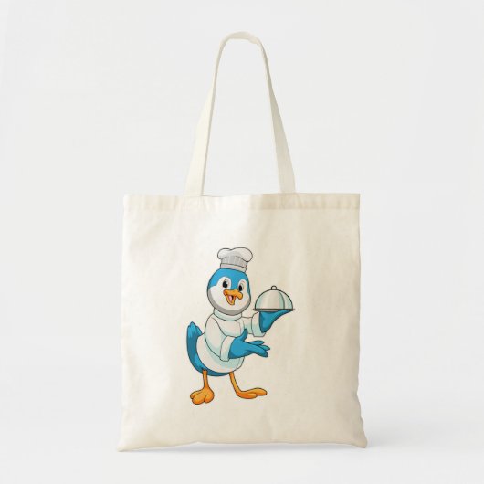 Tote Bag Oiseau comme cuisinier avec plat (Devant)