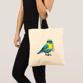 Tote Bag Oiseau comme mariée avec une couronne de fleurs (Devant (produit))