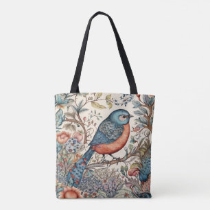 Tote Bag Oiseau, Conception de tissu scandinave vintage