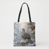 Tote Bag Oiseau dans le paysage neigeux (Devant)