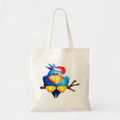 Tote Bag Oiseau Dans Un Chapeau De Père Noël (Devant)