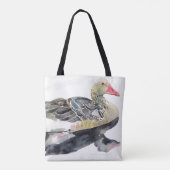Tote Bag Oiseau d'aquarelle d'aspiration de main, canard (Dos)