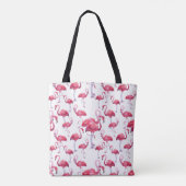 Tote Bag Oiseau d'aquarelle de Flamant rose exotique (Dos)