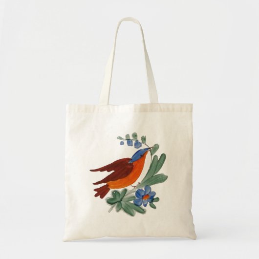 Tote Bag Oiseau d'art populaire (Devant)